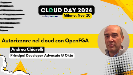 Andrea Chiarelli presenting OpenFGA in Milan